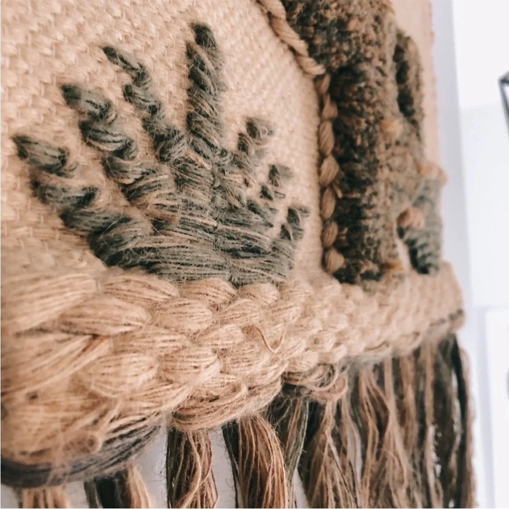 MCM VINTAGE WOVEN CACTUS WALL HANGING